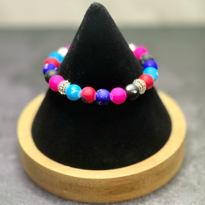 Five Color & Silver Bead Bracelet