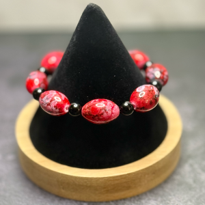 Red & Black Bead Bracelet