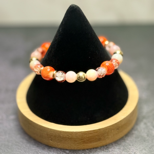 Orange & Gold Bead Bracelet