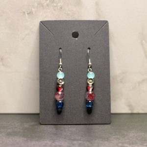 Red & Blue Bead Earrings