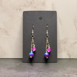 Pink, Blue/Purple Bead Earrings