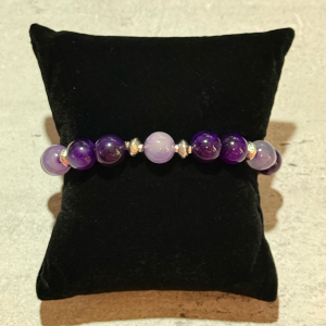 Purple & Silver Bead Bracelet