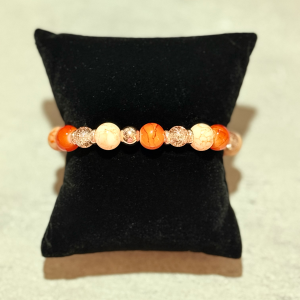 Orange w/Gold Bead Bracelet