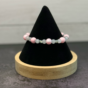 Gray & Pink Bead Bracelet