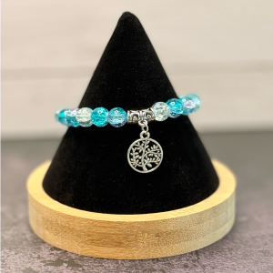 Teal & Clear Bead Bracelet